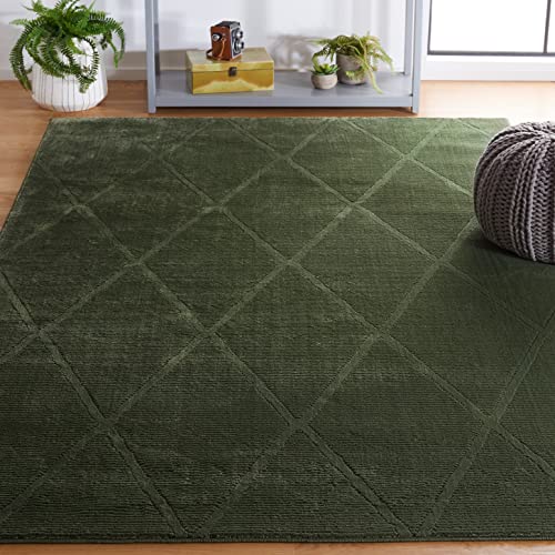 SAFAVIEH Revive Collection Accent Rug - 2'7" x 5', Green, Trellis Design, Non-Shedding & Easy Care, Ideal for High Traffic Areas in Entryway, Living Room, Bedroom (REV104Y)