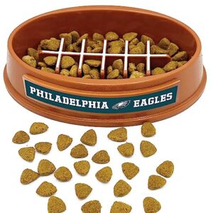 nfl super-bowl - philadelphia eagles slow feeder dog bowl. football design slow feeding cat bowl for healthy digestion. non-slip pet bowl for large & small dogs & cats