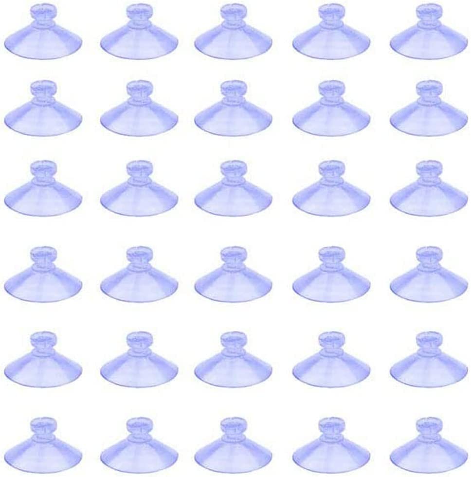 OMYZERO 100pcs Mini Clear Plastic Suction Cups Without Hooks (30mm)