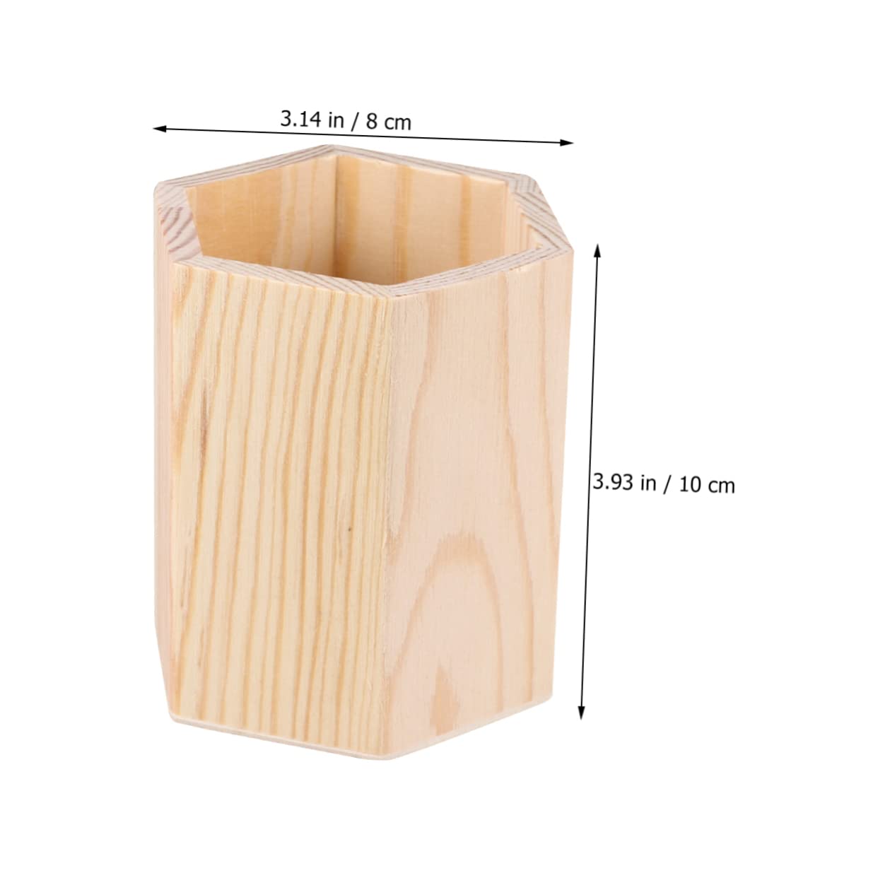 SEWACC 8 pcs Hexagon Compartments Organizers Multi Planter Toothbrush Color Holder Tube Wood Unpainted Unfinished Bedroom DIY Stand Stationery Crafts Pot Cosmetic Vase