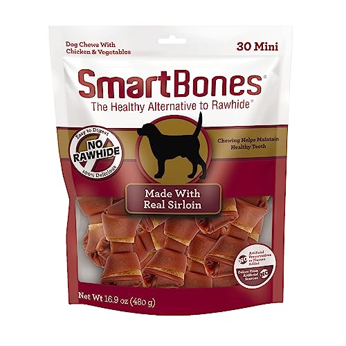 SmartBones Real Sirloin Mini Chews, 30 Count (Pack of 1)