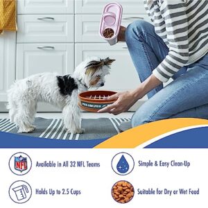 NFL Super-Bowl - Philadelphia Eagles Slow Feeder Dog Bowl. Football Design Slow Feeding Cat Bowl for Healthy Digestion. Non-Slip Pet Bowl for Large & Small Dogs & Cats