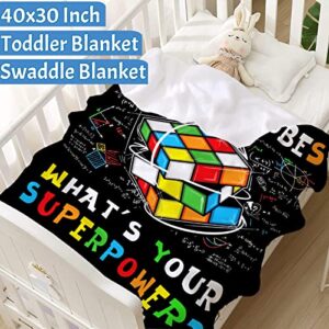 Ottoy Funny Speed Cubing Throw Blanket for Couch Lightweight Plush Fuzzy Cozy Soft Blankets Quilt Decorative Sofa Travel 60"x50" for Teens