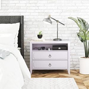 Novogratz Her Majesty 2 Drawer Nightstand, Lavender