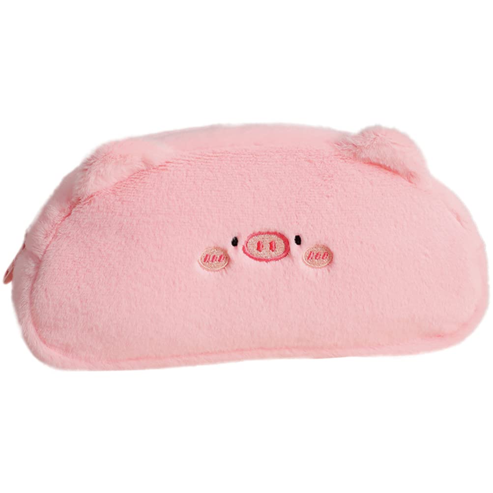 NUOBESTY Plush Pencil Case Anti-scratch Pen Case Plush Pencil Bag Zip Storage Bags Cute Makeup Bag Makeup Brush Bag Pen Storage Bag Convenient Pencil Bag Girl Decorate Pink