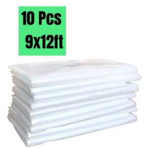 10 Piece Painter Plastic Drop Cloths Sheet,9x12 Feet Waterproof Anti-dust Furniture Cover,Disposable Tarp for Painting for Couch Cover and Furniture Cover,Painters Plastic,dust Cover