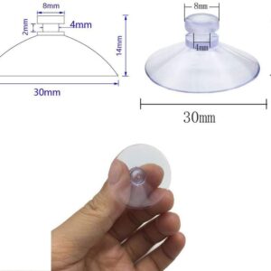 OMYZERO 100pcs Mini Clear Plastic Suction Cups Without Hooks (30mm)