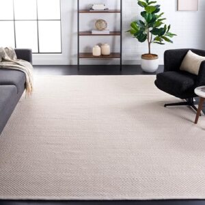 safavieh vermont collection area rug - 8' x 10', ivory, handmade wool & cotton, ideal for high traffic areas in living room, bedroom (vrm650a)