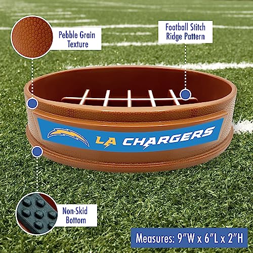 NFL Super-Bowl - Los Angeles Chargers Slow Feeder Dog Bowl. Football Design Slow Feeding Cat Bowl for Healthy Digestion. Non-Slip Pet Bowl for Large & Small Dogs & Cats