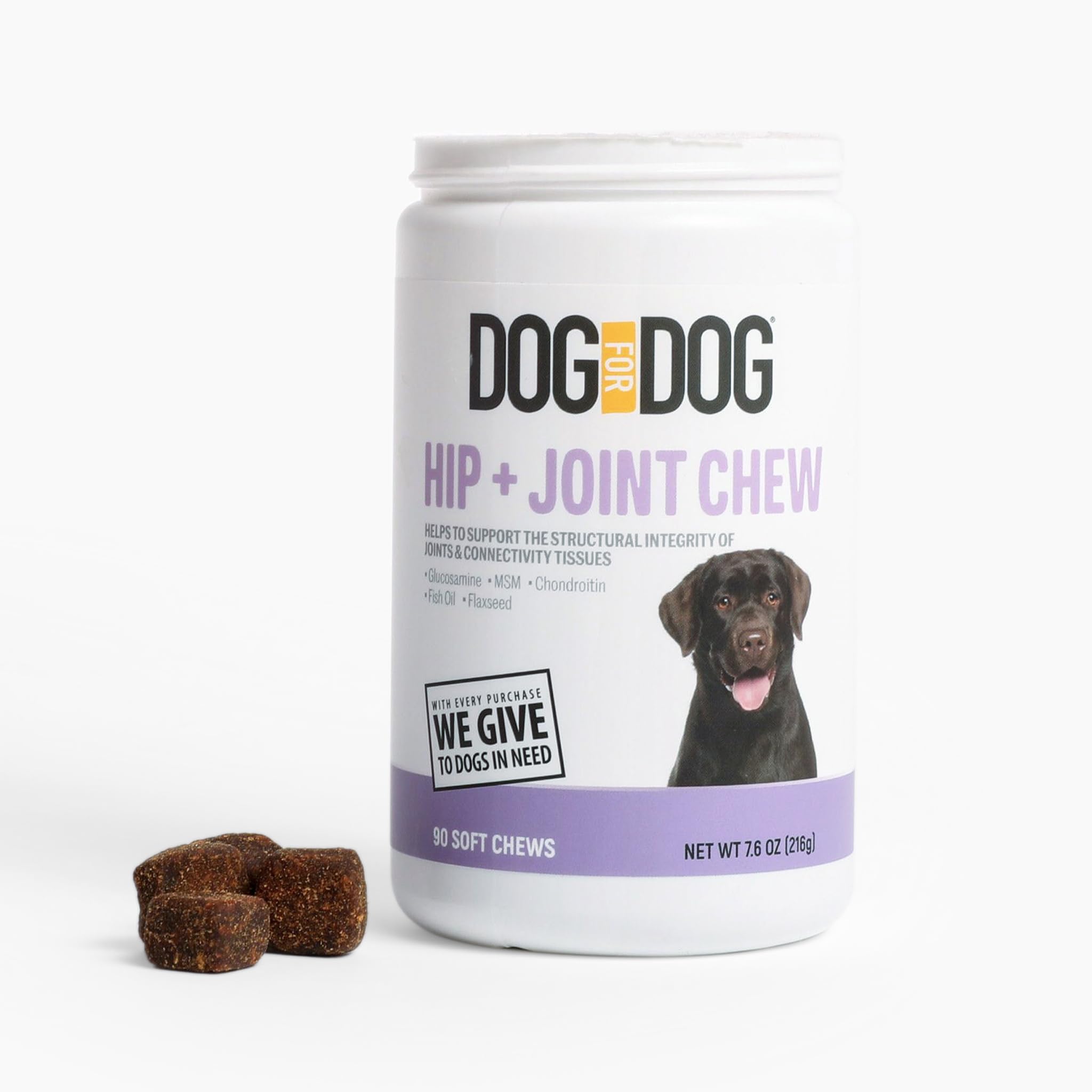 Dog for Dog Hip and Joint Supplement Dogs - 90 Bacon Flavor Chews- Hip and Joint Chews for Dogs | Dog Joint Support Supplement for Dogs | Glucosamine for Dogs Hip and Joint Supplement