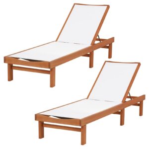 happygrill 2 pieces outdoor lounge chair patio recliner chaise lounge chair outdoor 5-position recliner with eucalyptus wood outdoor tanning chair