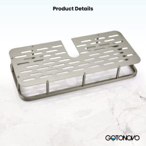 gotonovo Brushed Nickel Shower Shelf Wall Mount Solid Brass Essential Shower Rack Single Pack One Layer Bathroom Shower Rack Basket Arm Mount Shower Storage