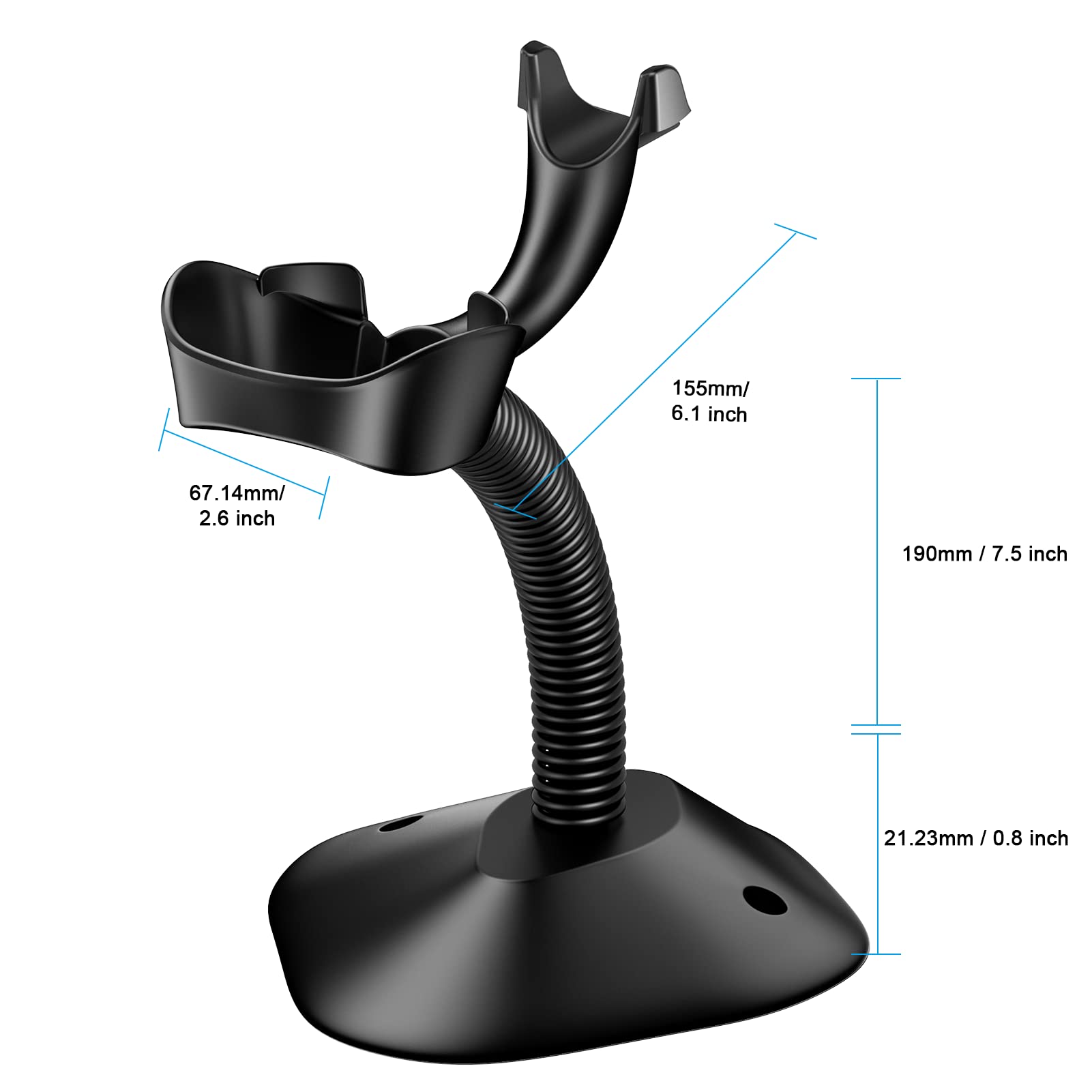 Alacrity Goose Neck Barcode Scanner Stand Hands Free Adjustable Barcode Scanner Holder for Desk Support