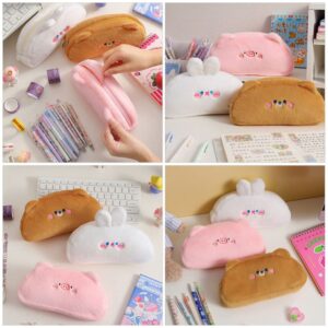 NUOBESTY Plush Pencil Case Anti-scratch Pen Case Plush Pencil Bag Zip Storage Bags Cute Makeup Bag Makeup Brush Bag Pen Storage Bag Convenient Pencil Bag Girl Decorate Pink