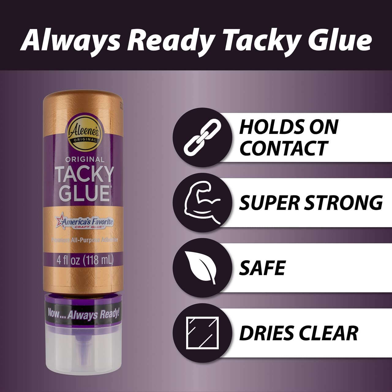 All Purpose Tacky Glue – Dries Clear– 4 OZ – 3 Pack