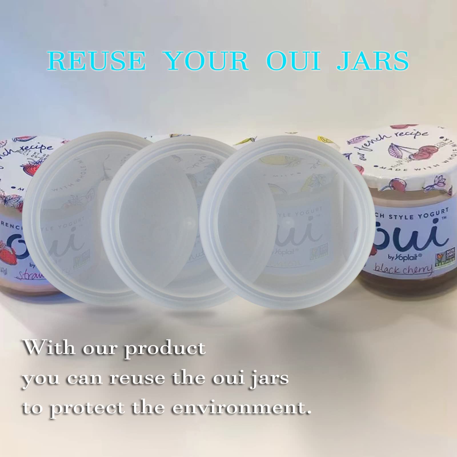 Yogurt Jar Lids for Oui - 12 Pack Lids for Oui, Yogurt Container Lids Clear Plastic