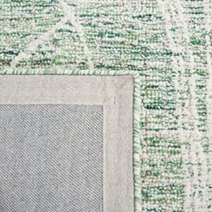 SAFAVIEH Metro Collection Area Rug - 8' x 10', Green & Ivory, Handmade Floral Wool, Ideal for High Traffic Areas in Living Room, Bedroom (MET875Y)