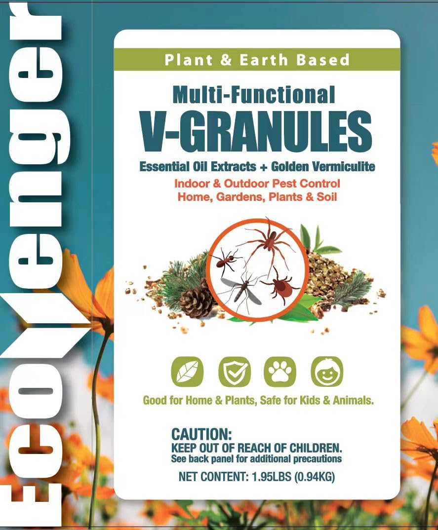 EcoVenger Multi-Purpose V-Granules 1.95LB Jug, Horticulture or Household Use for Indoor & Outdoor Protection Against Insects and Rodents, Improves Soil & Promotes Rooting, 100% Natural, Safe for Kids