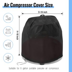 Kingling Cover for Air Compressor, Air Compressors Dust Cover Fit 6 Gallon Portable Pancake Air Compressor Black