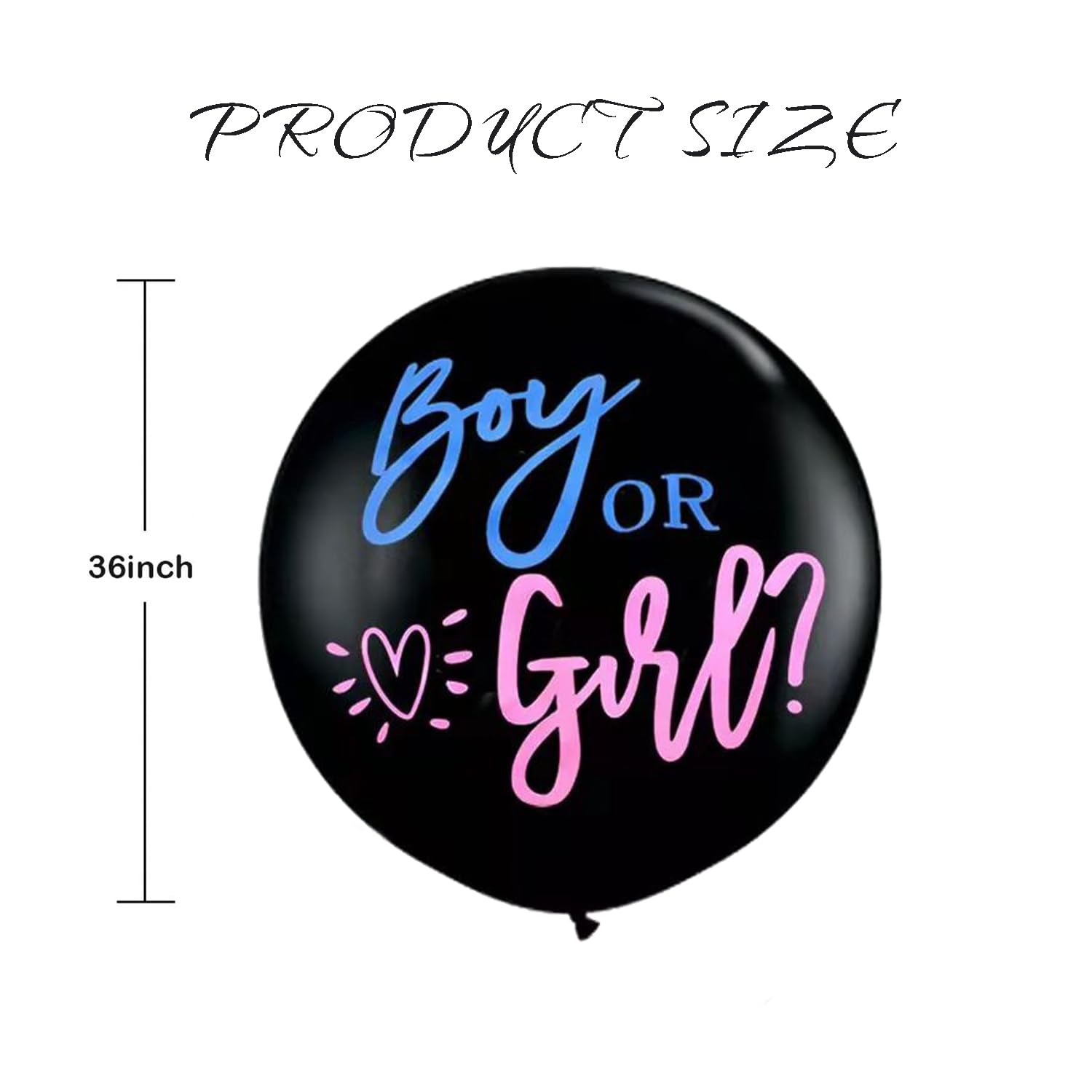 Leewoth Thickened Gender Reveal Balloon, Gender Reveal Party,Biodegradable, 2pcs Gender Reveal Confetti with Pink and Blue Confetti, 36 Inch Black Gender Reveal Balloons