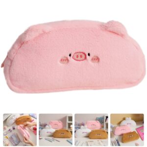 NUOBESTY Plush Pencil Case Anti-scratch Pen Case Plush Pencil Bag Zip Storage Bags Cute Makeup Bag Makeup Brush Bag Pen Storage Bag Convenient Pencil Bag Girl Decorate Pink