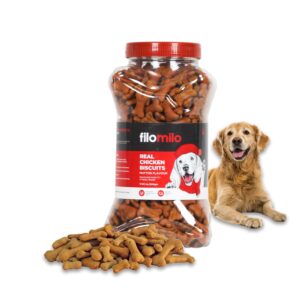 filomilo – Real Chicken Dog Biscuits - Lamb Flavour| Biscuits for Small Dogs | Biscuits for Medium Dogs | Biscuits for Large Dogs | Dog Treats - 17.63 oz (500 Grams)