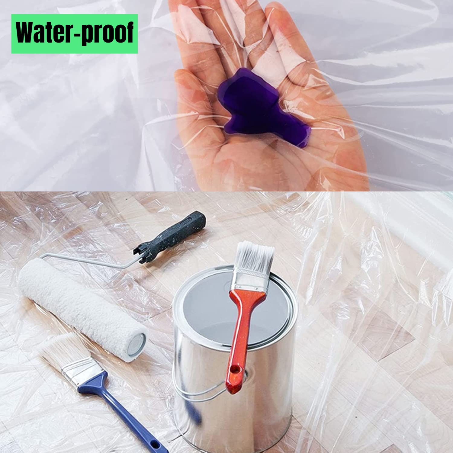 10 Piece Painter Plastic Drop Cloths Sheet,9x12 Feet Waterproof Anti-dust Furniture Cover,Disposable Tarp for Painting for Couch Cover and Furniture Cover,Painters Plastic,dust Cover