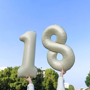 40 Inch Number Balloon Foil Balloon Number 100 Jumbo Giant Balloon Number 100 Balloon for 100th Birthday Party Decoration Wedding Anniversary Graduation Celebration, Cream White 100 Number Balloon