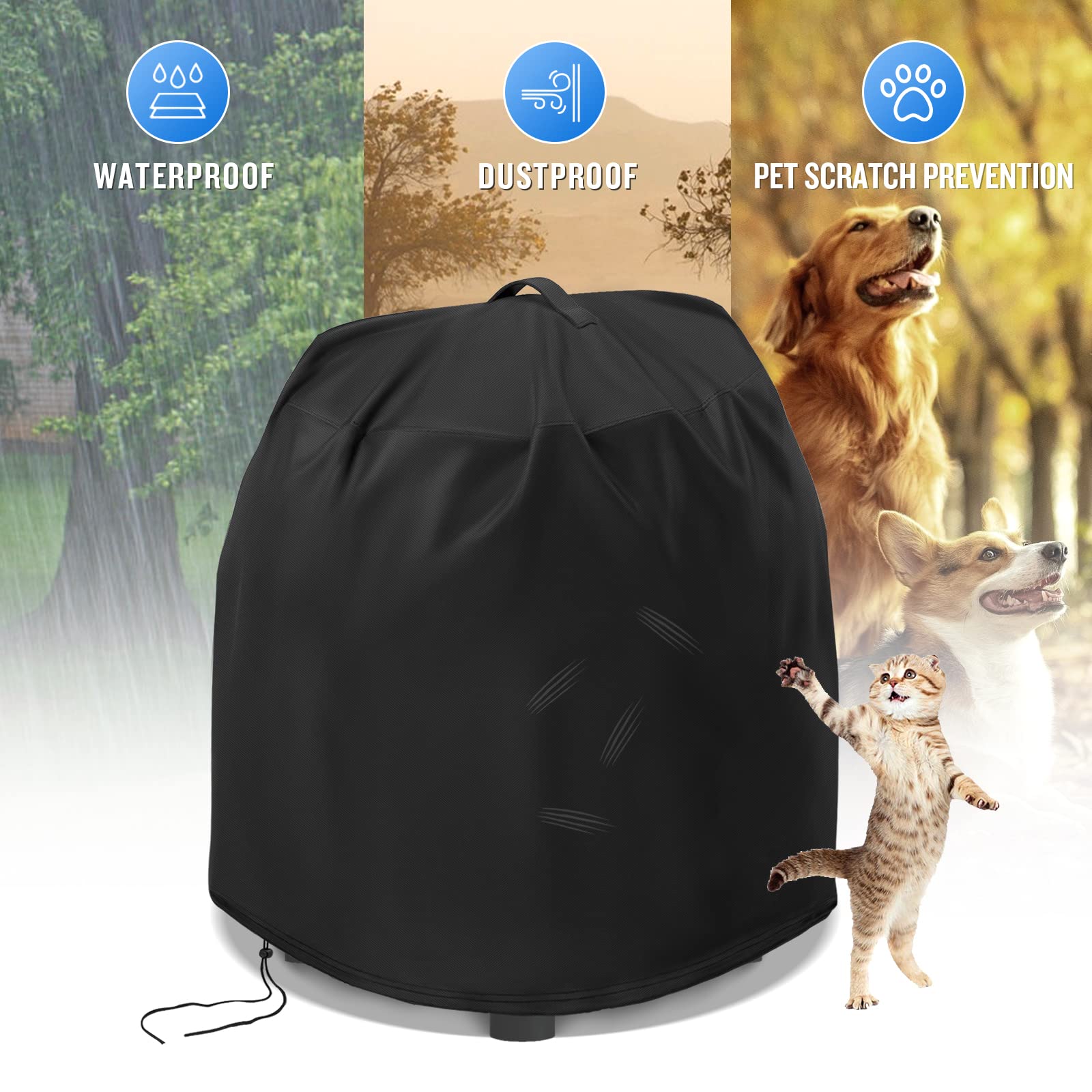 Kingling Cover for Air Compressor, Air Compressors Dust Cover Fit 6 Gallon Portable Pancake Air Compressor Black