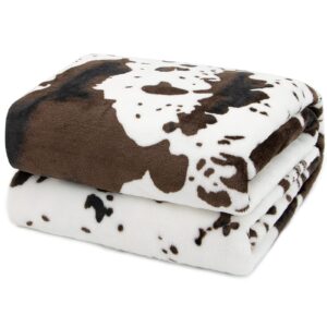 cute cow print blanket for kids cozy soft lightweight cow throw blanket warm fleece fuzzy plush all season sofa bed travel couch cow blankets gifts for baby toddler pet 40"x50"