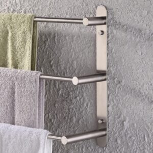 304 Stainless Steel Towel Rack 3-Layer Towel Bar Kitchen Hardware Pendant Bath Towel Rack Drawing Bathroom Towel Hanging Rack Wall Mounted Towel Rack Shower Tidy Hanging Shelf Organizer Bar