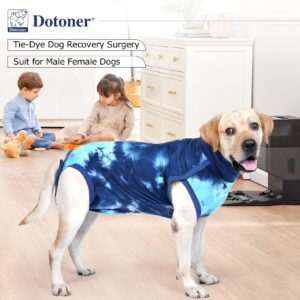 Dotoner Dog Recovery Suit Tie-Dye Pet Recovery Shirt Surgery Suit for Male Female Dogs Alternative E-Collar&Cone Protecting Abdominal Wounds Skin Disease Prevent Licking Wounds Dog Onesies