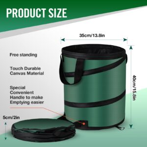 HQSSWUCH Pop Up Trash Can and Recycling Bins, Lawn and Leaf Bags14x16 in, Collapsible Trash Can Camping, Outdoor Trash Can, 600D Waterproof Oxford Cloth Reusable Yard Waste Bags (2Pcs-10 Gallons)