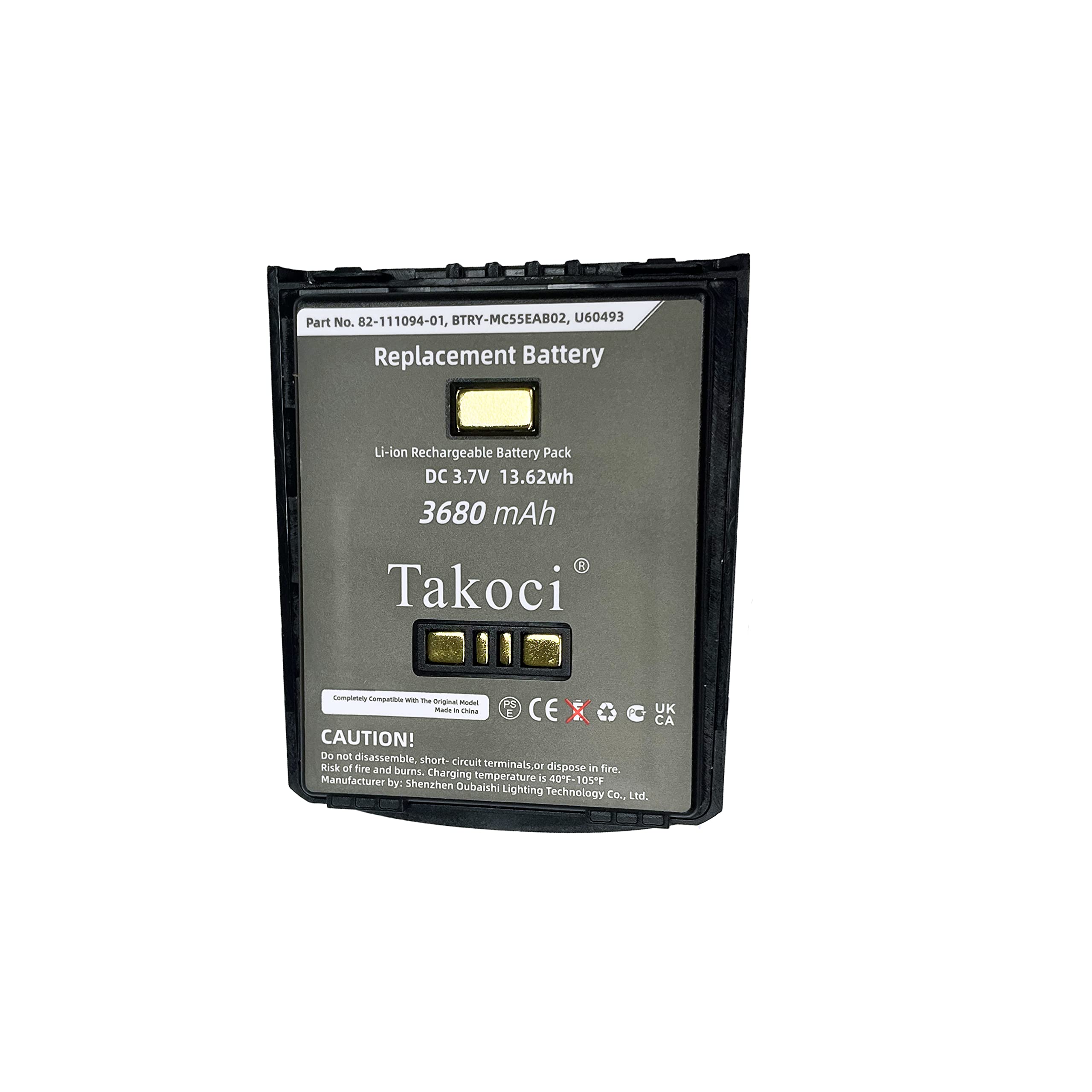 TAKOCI Replacement Battery for Symbol MC55 MC55A MC56 MC65 MC67 MC5590 MC55A0 MC5574 MC659 MC659B BTRY-MC55EAB02 82-111094-01 U60493 3680mAh