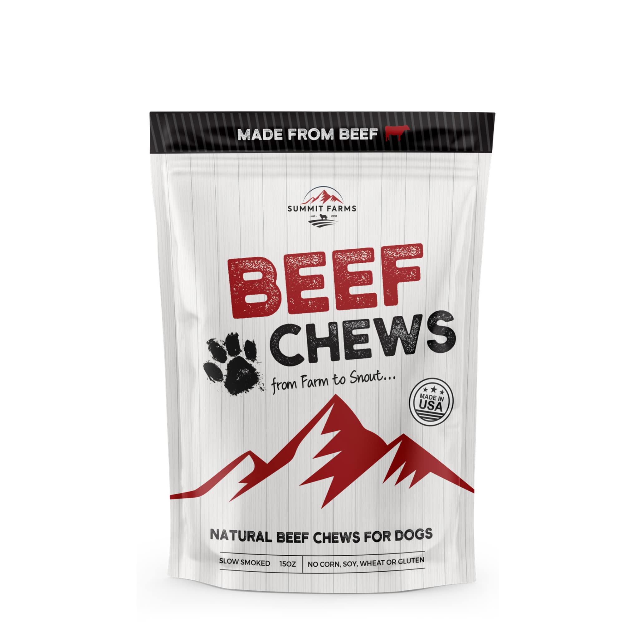 SUMMIT FARMS Beef Jerky Square Dog Treats 15 Oz Pack All-American Slow Roasted Beef Training Treats for Dogs - Healthy & Delicious Beef Jerky Dog Treats - A Must-Have Reward Snack for Dogs