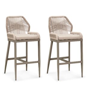 purple leaf bar stools set of 2 outdoor bar height metal tall chairs modern wicker woven high barstools 30 inch with back patio dining bar stool chairs