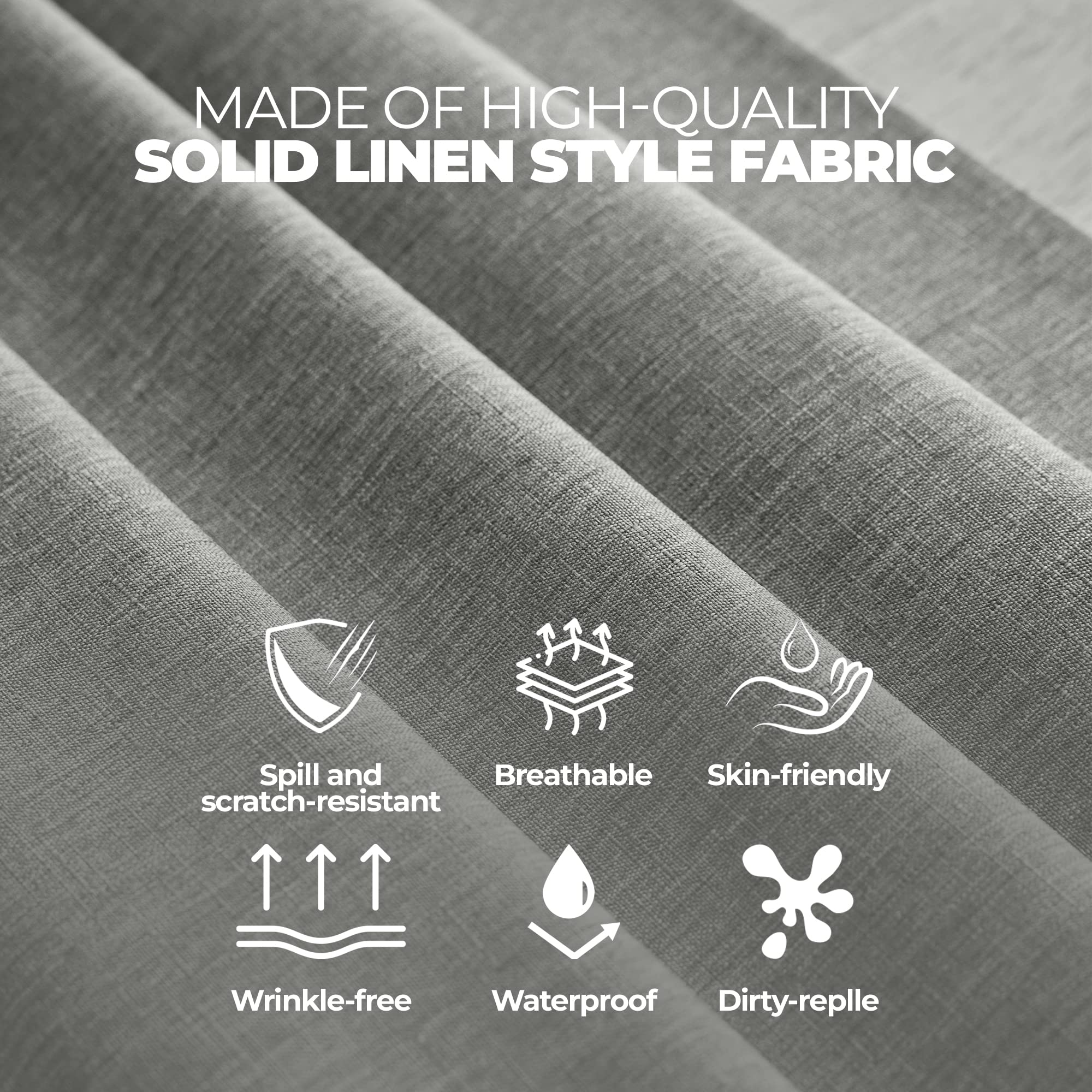 Decorelia Wrinkle-Free Oblong Table Cloth Decoration for Birthday, Waterproof Outdoor Picnic Linen Table Covers for Camping, Party, and Wedding (Rectangle, 60 x 104 Inch (8-10 Seats), Dark Grey)