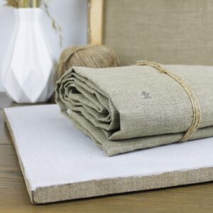 Art Natural Linen Canvas Roll 87" Wide X 5 ft - Plain Unprimed Canvas Fabric for Painting - Raw Linen Canvas Rolled