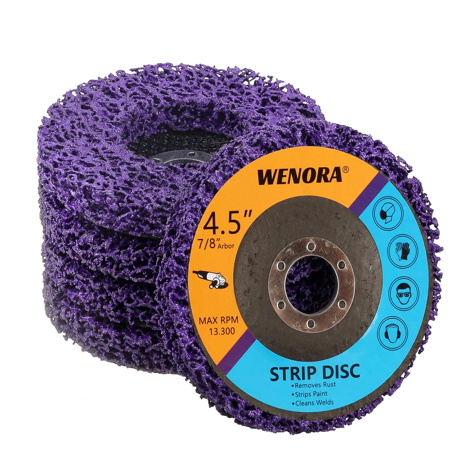 WENORA 5 Pack Strip Discs Stripping Wheel for Angle Grinder, 4-1/2" x 7/8" Strip Discs Stripping Wheel, Clean and Remove Paint Coating Rust Welds Oxidation