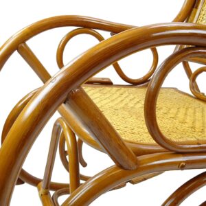 Wickerix Milano Rocking Chair, Natural Rattan Wicker Handmade, ECO, Colonial Color