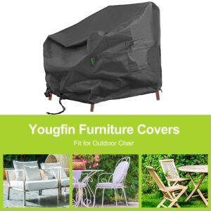 Yougfin 600D Outdoor Chair Covers, 2 Pack Lounge Chair Covers Waterproof, Heavy Duty Lawn Patio Chair Covers for Outdoor Furniture, 38"W × 37"D × 32"H