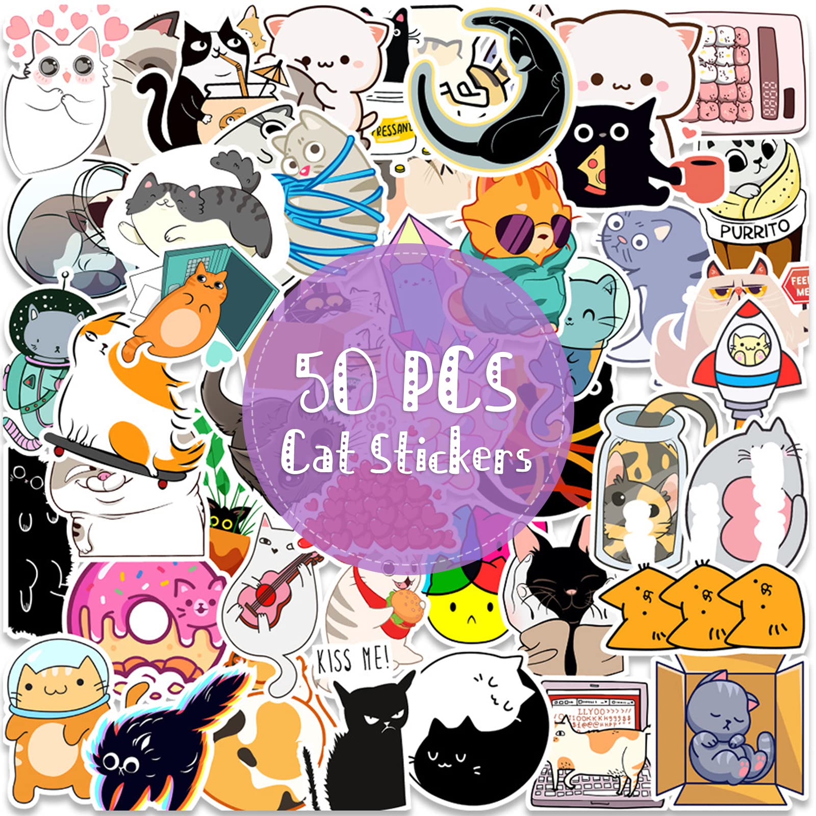 122Pcs Cat Party Favors for Kids - Cat Themed Birthday Party Supplies Cat Ears Headband Flip Sequin Cat Keychain Cat Tattoo Stickers Squeezing Stress Toys Goodie Bag Stuffers Pinata Fillers for Girls