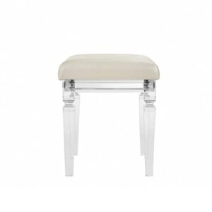 Picket House Furnishings Charlotte Vanity Stool with Acrylic Leg