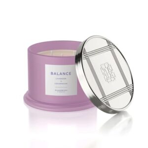 HomeWorx Balance Aromatherapy Candle, 3-Wick Premium Scented Candle, 40 Hours of Clean Burn, Lavender & Cedarwood