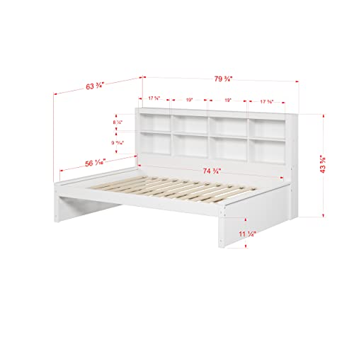 Donco Kids Full White Bookcase Daybed