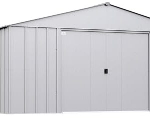 Arrow Classic Metal Shed, 14 x 14, Flute Grey