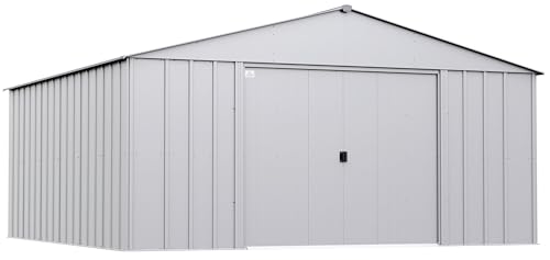 Arrow Classic Metal Shed, 14 x 14, Flute Grey