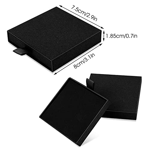 Yolev 2 Pack Jewelry Gift Boxes Cardboard Jewelry Boxes, 2.9x3.1x0.7Inch Small Gift Boxes for Bracelets Earrings Necklaces Jewelry Gift (Black)