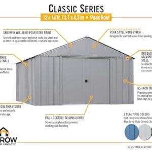 Arrow Classic Metal Shed, 12 x 14, Flute Grey