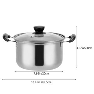 SHERCHPRY Stainless Steel Milk Pot Cooking Pot with Lid Pasta Soup Pot Spaghetti Pot 1.5 Quart Pot French Onion Pot Stainless Steel Cooking Utensils Multifunctional Pot Metal Small Soup Pot